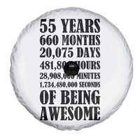 55th Milestone Birthday Spare Tire Cover 55 Years Of Being Awesome Graphic