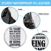 55th Milestone Birthday Spare Tire Cover 55 Years Of Being Awesome Graphic