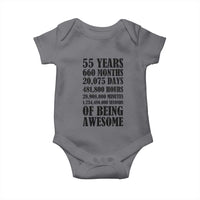 55th Milestone Birthday Baby Onesie 55 Years Of Being Awesome Graphic