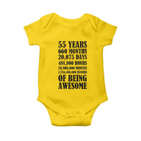 55th Milestone Birthday Baby Onesie 55 Years Of Being Awesome Graphic