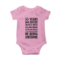 55th Milestone Birthday Baby Onesie 55 Years Of Being Awesome Graphic