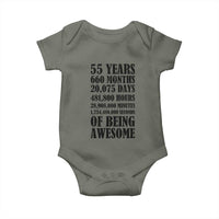 55th Milestone Birthday Baby Onesie 55 Years Of Being Awesome Graphic