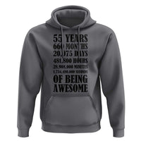 55th Milestone Birthday Hoodie 55 Years Of Being Awesome Graphic