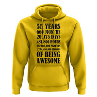 55th Milestone Birthday Hoodie 55 Years Of Being Awesome Graphic