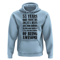 55th Milestone Birthday Hoodie 55 Years Of Being Awesome Graphic