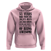 55th Milestone Birthday Hoodie 55 Years Of Being Awesome Graphic