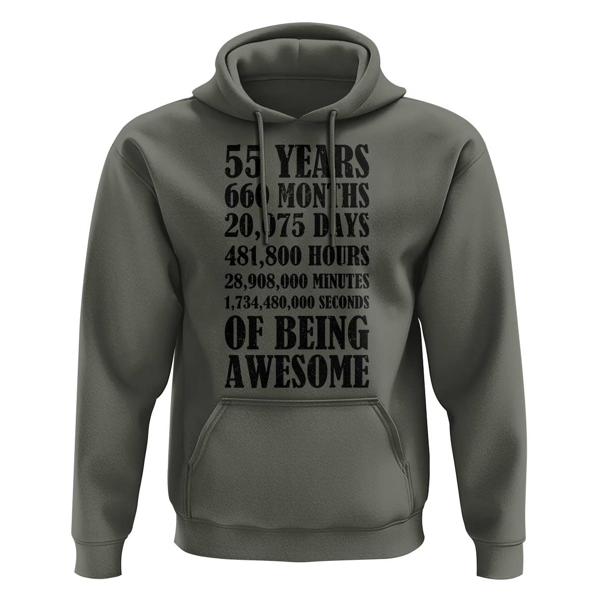 55th Milestone Birthday Hoodie 55 Years Of Being Awesome Graphic