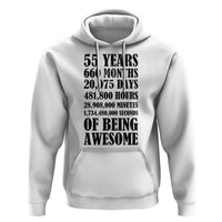 55th Milestone Birthday Hoodie 55 Years Of Being Awesome Graphic