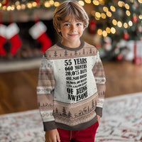 55th Milestone Birthday Ugly Christmas Sweater 55 Years Of Being Awesome Graphic