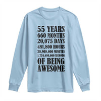 55th Milestone Birthday Long Sleeve Shirt 55 Years Of Being Awesome Graphic
