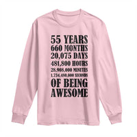 55th Milestone Birthday Long Sleeve Shirt 55 Years Of Being Awesome Graphic