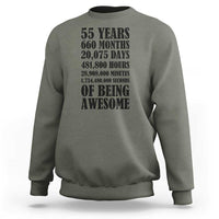 55th Milestone Birthday Sweatshirt 55 Years Of Being Awesome Graphic