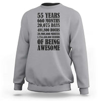 55th Milestone Birthday Sweatshirt 55 Years Of Being Awesome Graphic