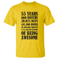 55th Milestone Birthday T Shirt 55 Years Of Being Awesome Graphic