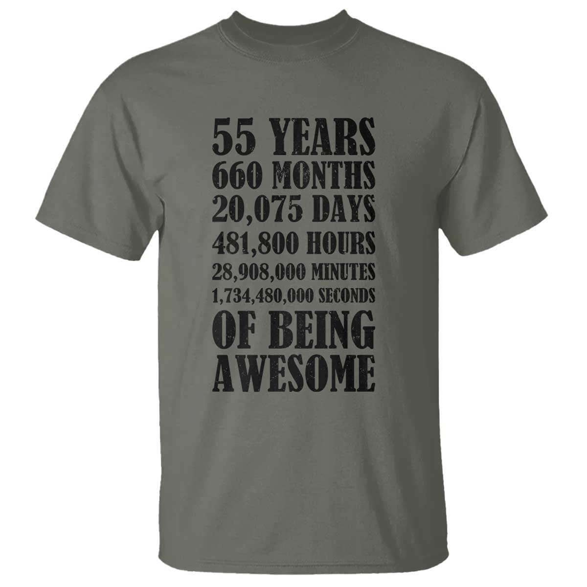 55th Milestone Birthday T Shirt 55 Years Of Being Awesome Graphic
