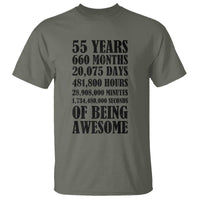55th Milestone Birthday T Shirt 55 Years Of Being Awesome Graphic