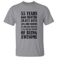 55th Milestone Birthday T Shirt 55 Years Of Being Awesome Graphic