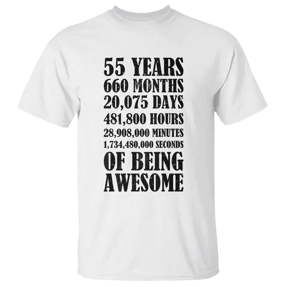 55th Milestone Birthday T Shirt 55 Years Of Being Awesome Graphic