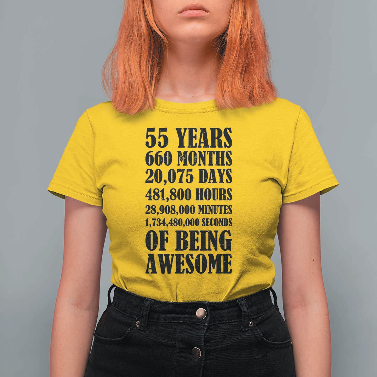 55th Milestone Birthday T Shirt For Women 55 Years Of Being Awesome Graphic