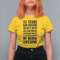 55th Milestone Birthday T Shirt For Women 55 Years Of Being Awesome Graphic