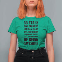 55th Milestone Birthday T Shirt For Women 55 Years Of Being Awesome Graphic