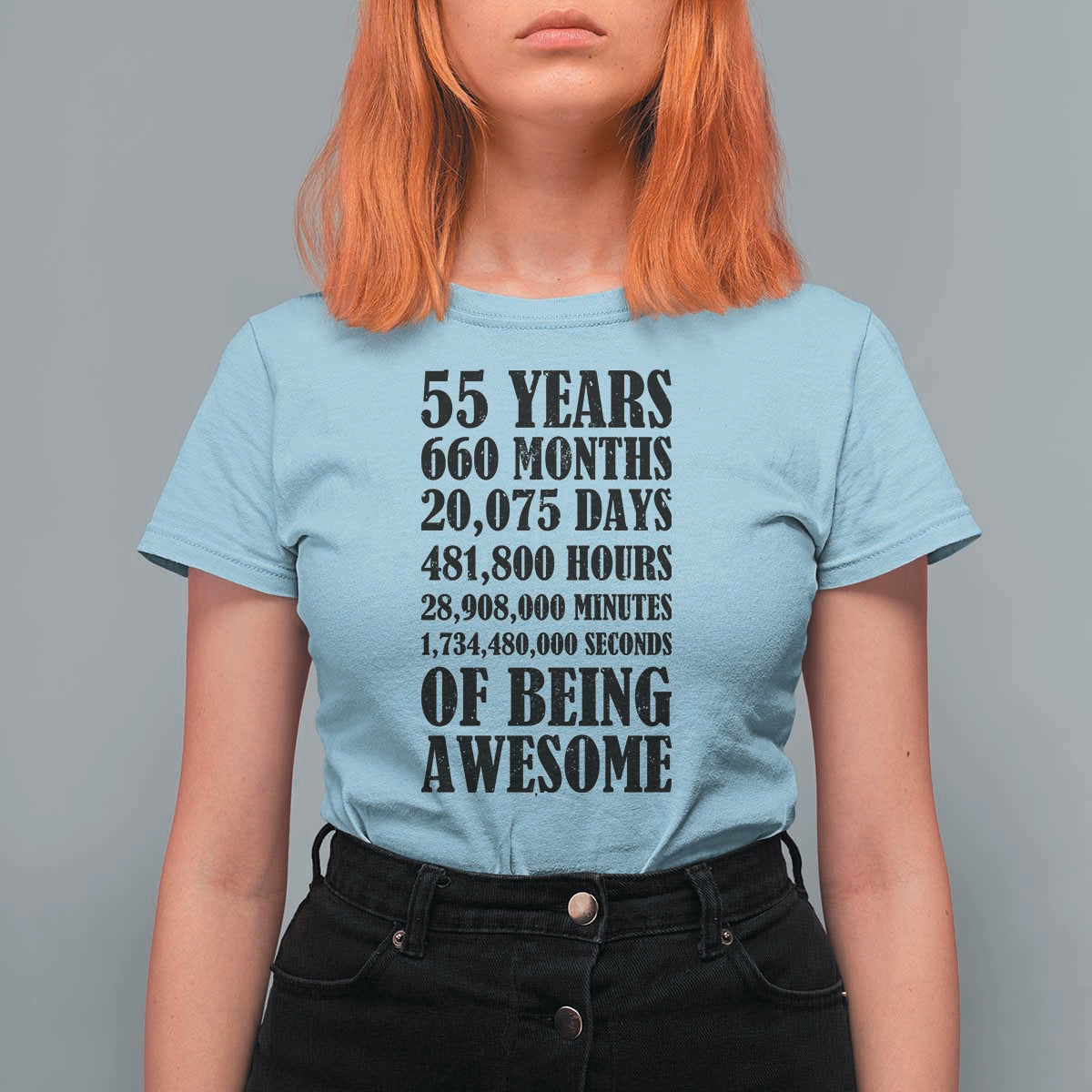 55th Milestone Birthday T Shirt For Women 55 Years Of Being Awesome Graphic