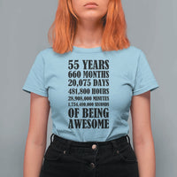 55th Milestone Birthday T Shirt For Women 55 Years Of Being Awesome Graphic