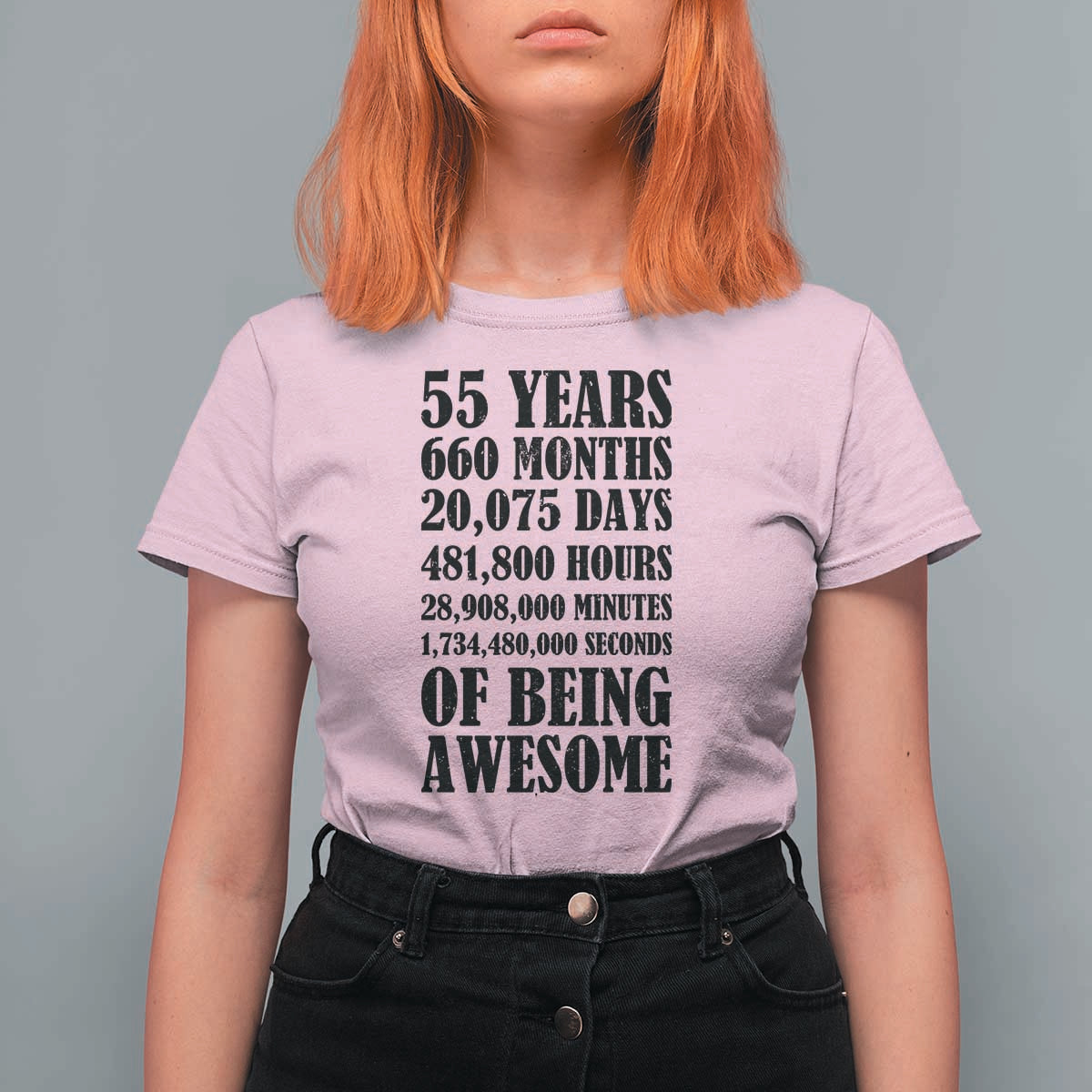 55th Milestone Birthday T Shirt For Women 55 Years Of Being Awesome Graphic