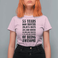 55th Milestone Birthday T Shirt For Women 55 Years Of Being Awesome Graphic