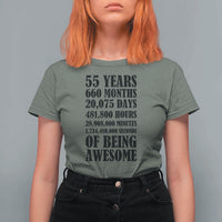 55th Milestone Birthday T Shirt For Women 55 Years Of Being Awesome Graphic
