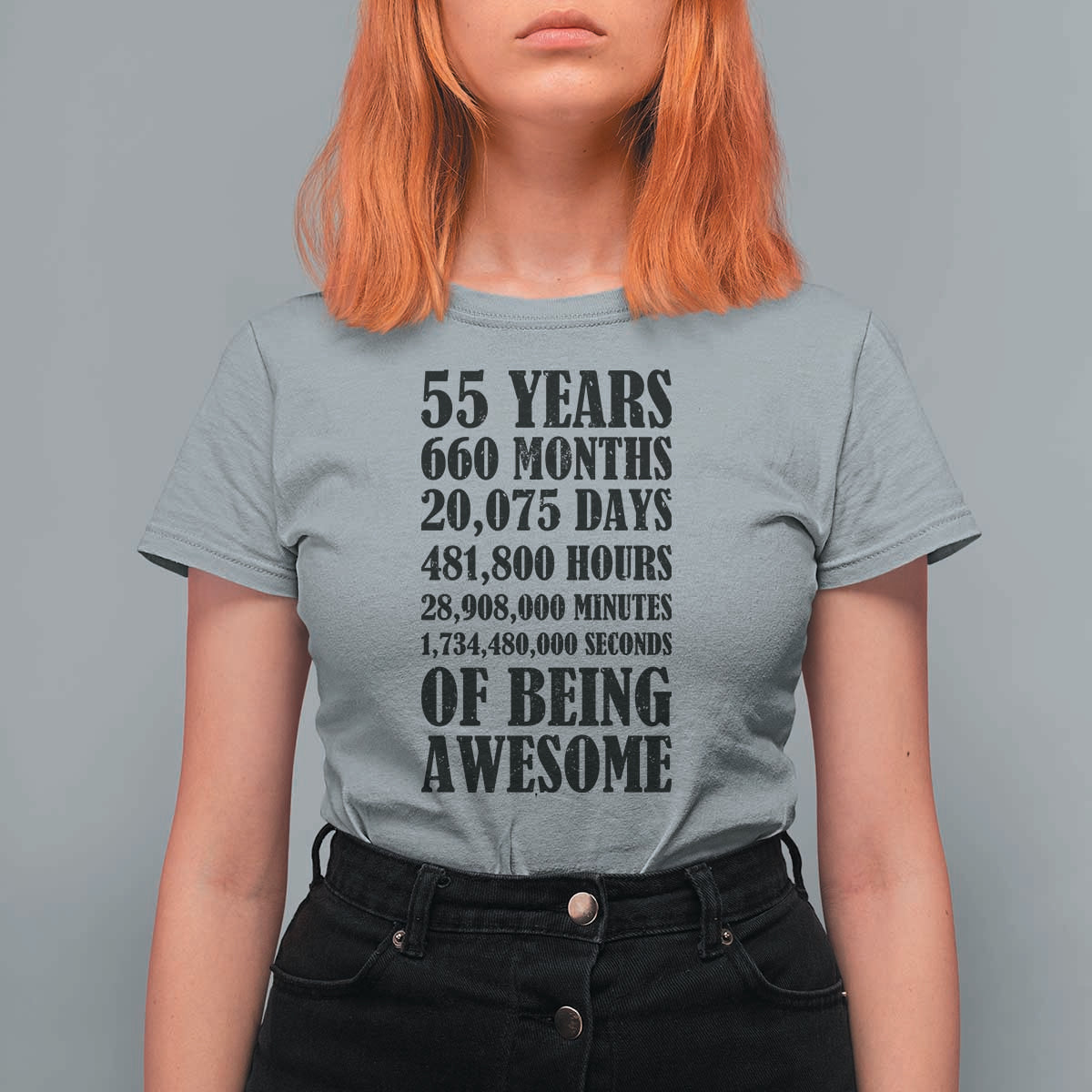 55th Milestone Birthday T Shirt For Women 55 Years Of Being Awesome Graphic