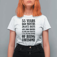 55th Milestone Birthday T Shirt For Women 55 Years Of Being Awesome Graphic