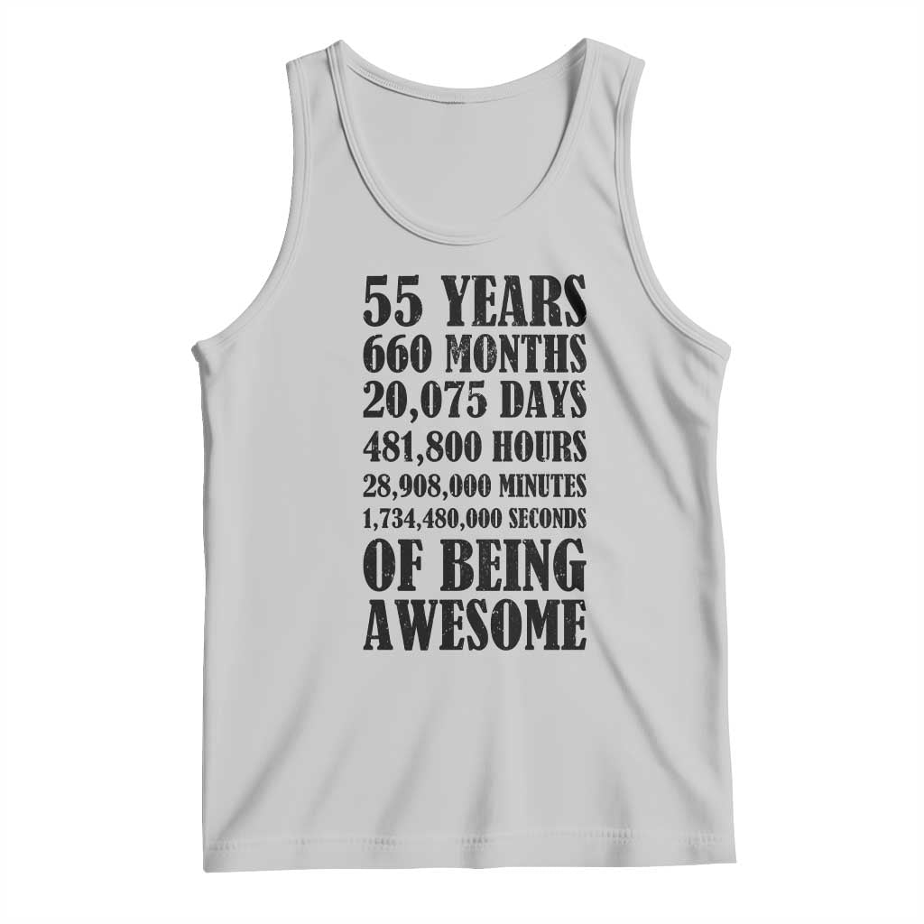 55th Milestone Birthday Tank Top 55 Years Of Being Awesome Graphic