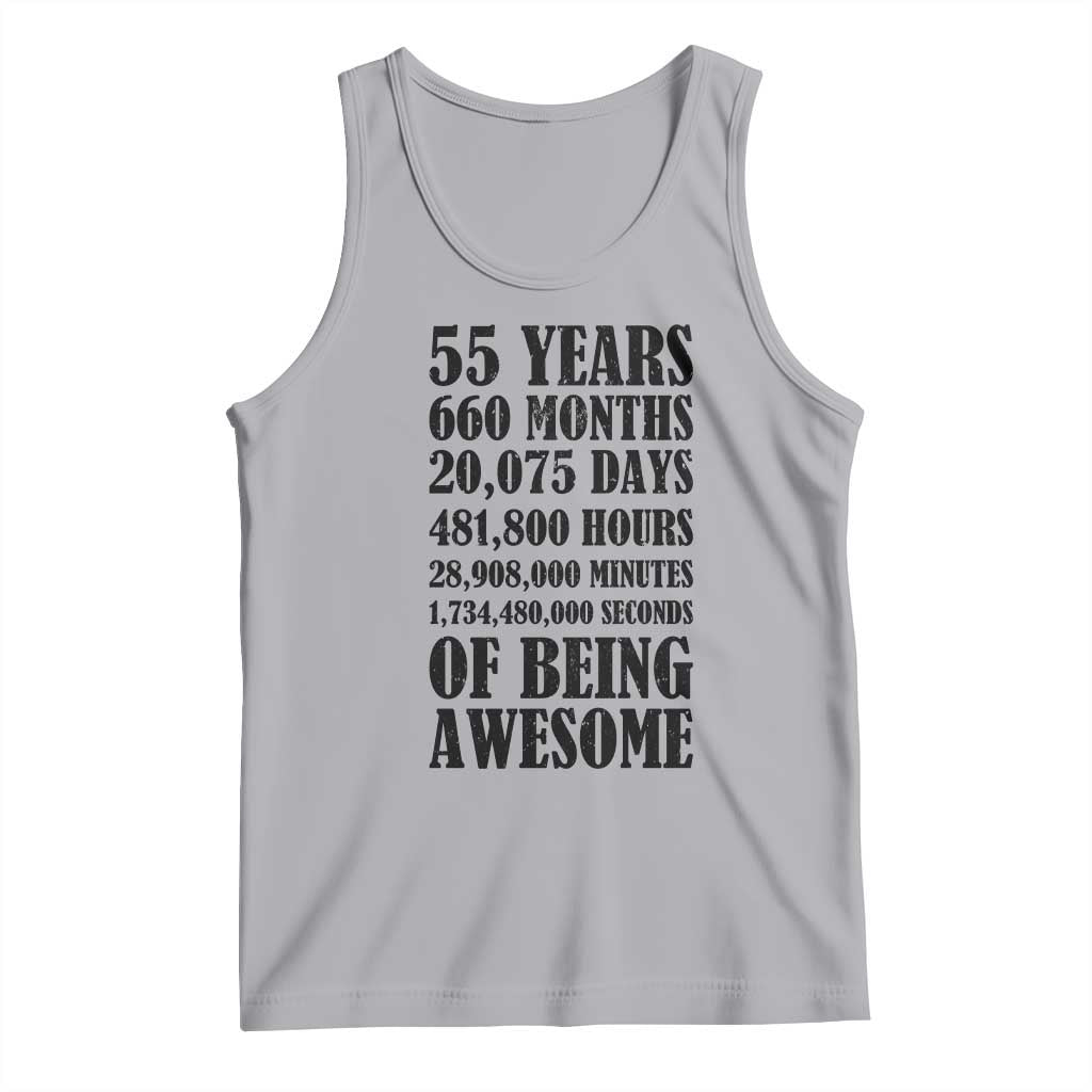 55th Milestone Birthday Tank Top 55 Years Of Being Awesome Graphic