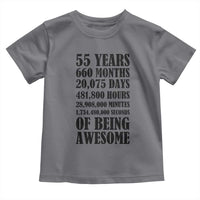 55th Milestone Birthday Toddler T Shirt 55 Years Of Being Awesome Graphic