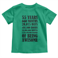 55th Milestone Birthday Toddler T Shirt 55 Years Of Being Awesome Graphic