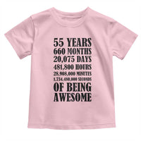 55th Milestone Birthday Toddler T Shirt 55 Years Of Being Awesome Graphic