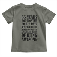 55th Milestone Birthday Toddler T Shirt 55 Years Of Being Awesome Graphic
