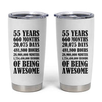 55th Milestone Birthday Tumbler Cup 55 Years Of Being Awesome Graphic