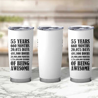 55th Milestone Birthday Tumbler Cup 55 Years Of Being Awesome Graphic