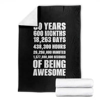 50 Years Of Being Awesome Throw Blanket 50th Birthday Gift Idea