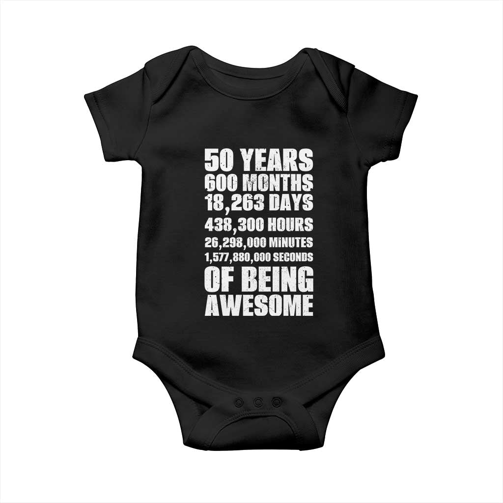 50 Years Of Being Awesome Baby Onesie 50th Birthday Gift Idea