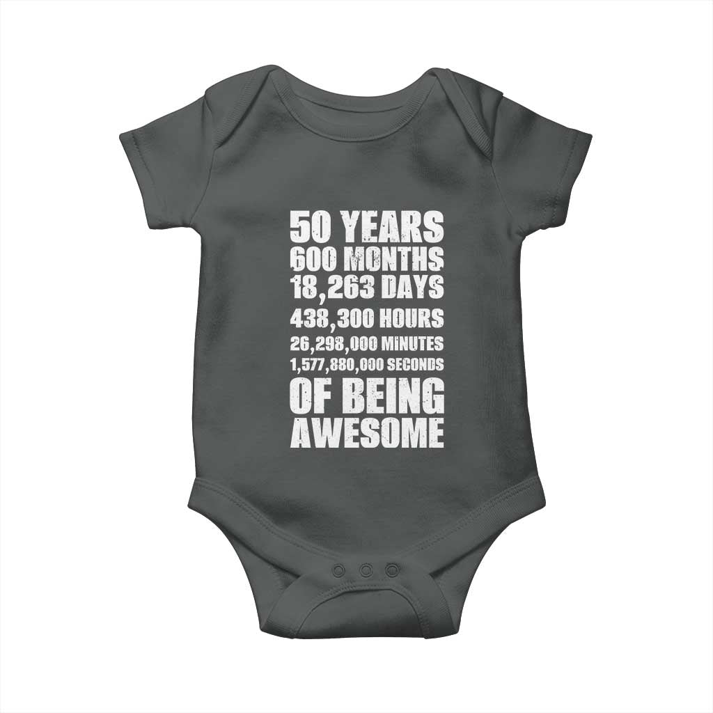 50 Years Of Being Awesome Baby Onesie 50th Birthday Gift Idea