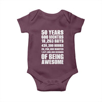 50 Years Of Being Awesome Baby Onesie 50th Birthday Gift Idea