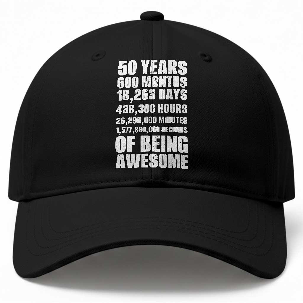 50 Years Of Being Awesome Baseball Cap 50th Birthday Gift Idea