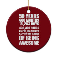 50 Years Of Being Awesome Ceramic Ornament 50th Birthday Gift Idea