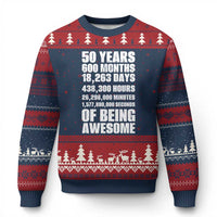 50 Years Of Being Awesome Ugly Christmas Sweater 50th Birthday Gift Idea