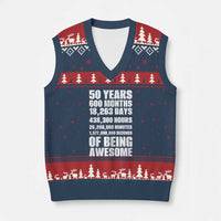 50 Years Of Being Awesome V-Neck Knit Sweater Vest 50th Birthday Gift Idea