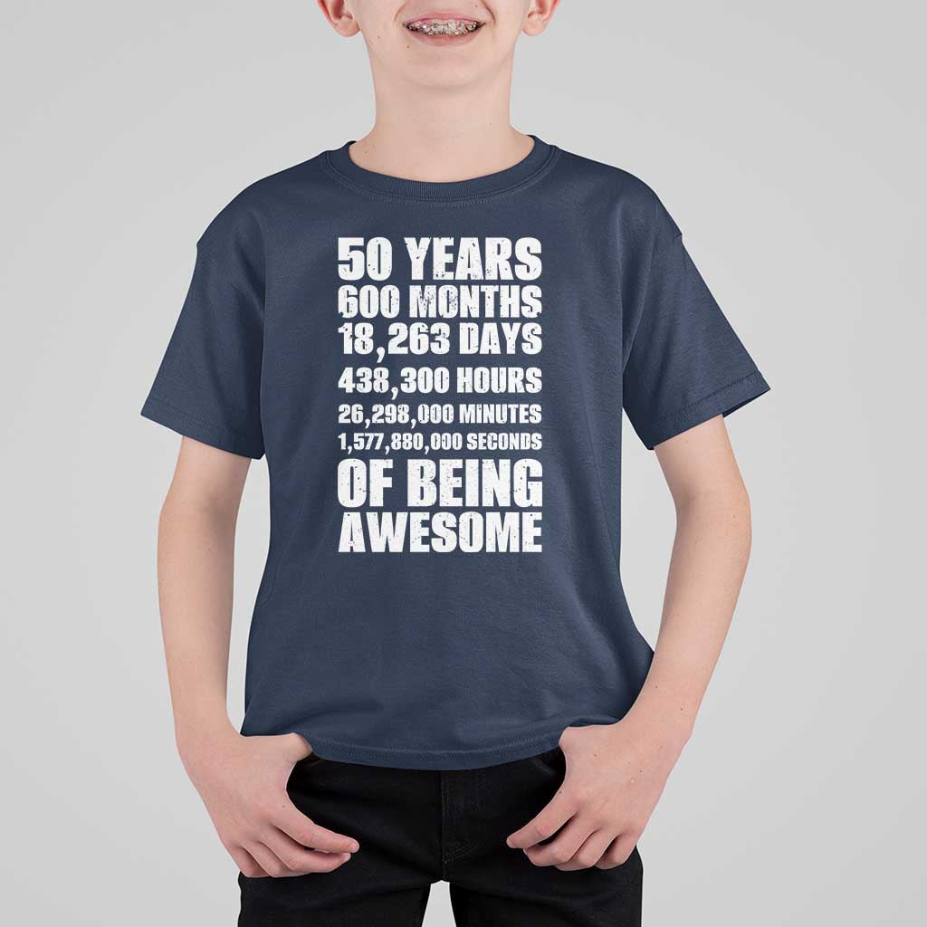 50 Years Of Being Awesome T Shirt For Kid 50th Birthday Gift Idea