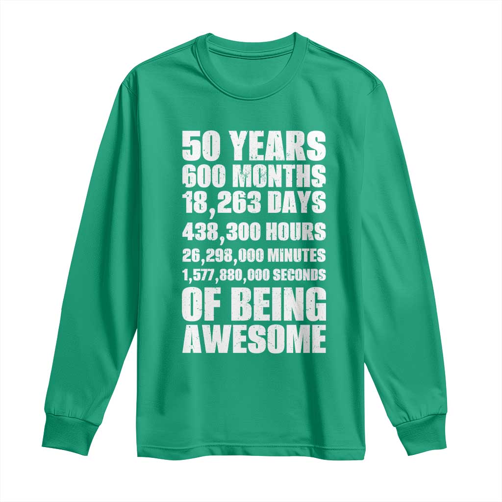 50 Years Of Being Awesome Long Sleeve Shirt 50th Birthday Gift Idea